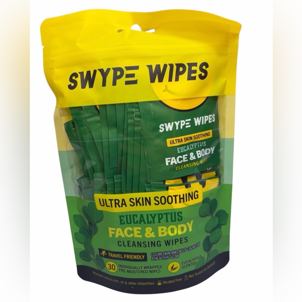 Eucalyptus Face & Body SWYPE  WIPES Cleansing Wipes - Green 30ct